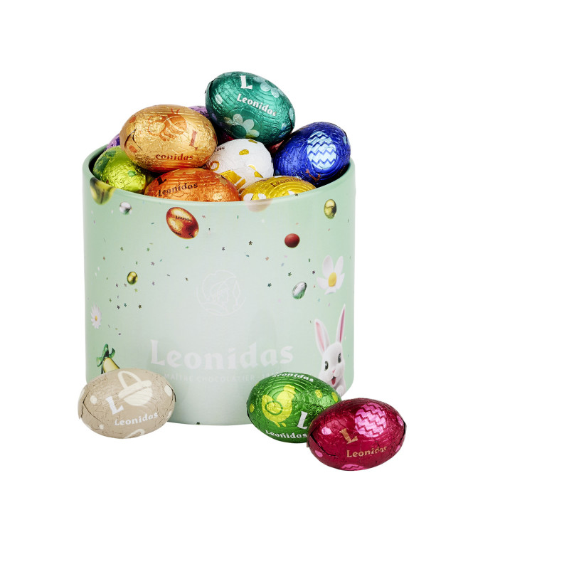 Cylindre en métal garni de petits oeufs